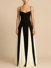 Elegance Panelled Tulle Charming A-Line Slip Maxi Dress