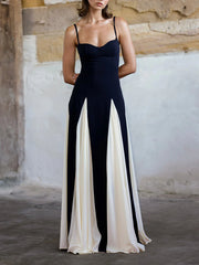 Elegance Panelled Tulle Charming A-Line Slip Maxi Dress