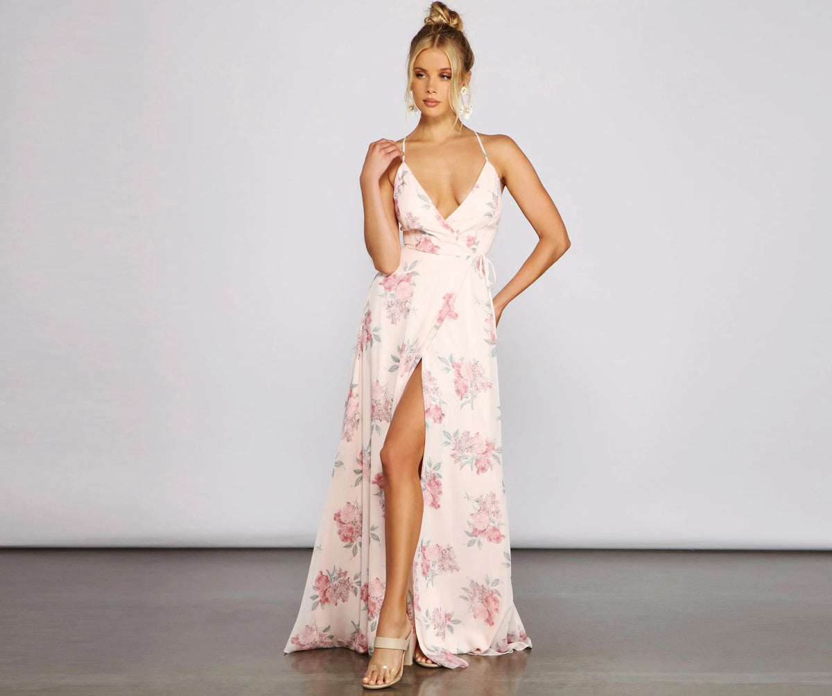 Anna Floral Stylish Chiffon A-Line Dress