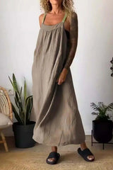 Casual Cotton And Linen Maxi Dress