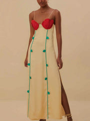 And Sexy Sleeveless Charming Contrast Patchwork Midi Dress