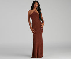 Moira Formal Open Charming Back Lurex Dress