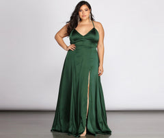 Plus Vera Satin Charming Lace Up Formal Dress