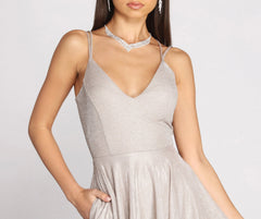 Shira Shine Stylish Lace Back Gown