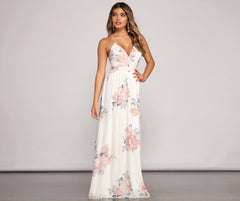 Forever Gorgeous Floral Charming Chiffon Maxi Dress