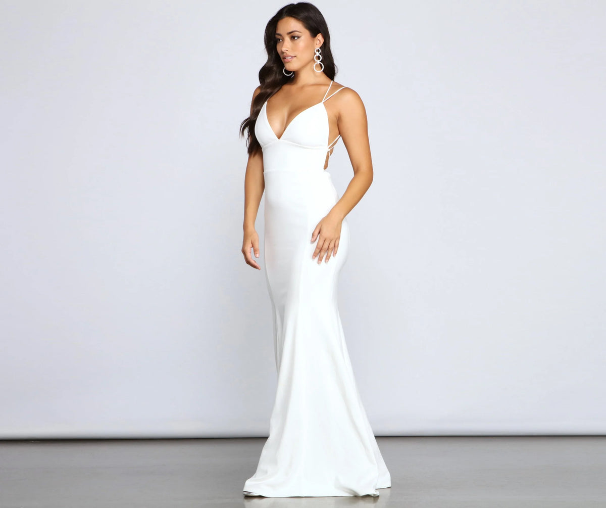 Holly Lace-Up Stylish Back Mermaid Dress