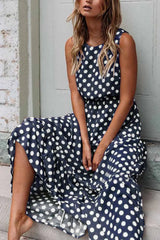 Cityhottie Polka Dot Round Neck Dress���5 Colors���
