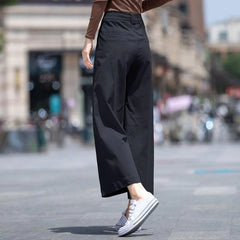 High Waist Wide Leg Pants Women'S Spring And Autumn 2024 New Fashion Versatile Crop Pants High Waist Straight Casual Pants