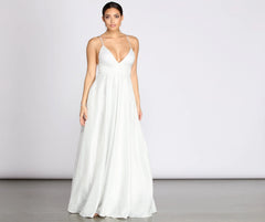 Asta Glitter Lace Charming Up Back A-Line Dress