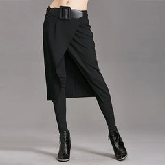 Spring Autumn Women Pants High Stretch Black Fake Two Pieces Pencil Skirt Pants Female Fashion Trousers Streetwear Wp24