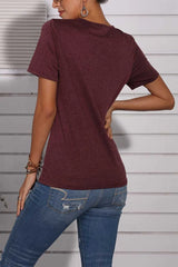 Cityhottie Wine Red Leopard T-Shirt