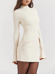 Vintage Cream Stylish Mini Dress
