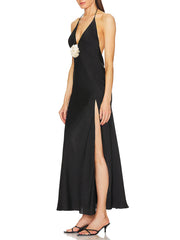 Floral Slit Stylish Evening Dress
