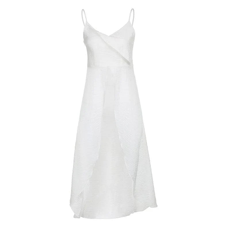 Solid V Neck Slit Ruffle Ruched Backless Cami Crop Top