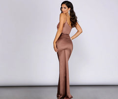 Roseanne One Stylish Shoulder Satin Dress