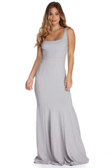 Leyla Formal Stylish Crepe Mermaid Dress