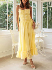 Elegant Off-Shoulder Stylish Strap Patchwork Dress