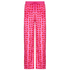Y2K Pink Pants Heart Printed Sweet Trousers Vintage Aesthetic Party Pants Pockets Joggers Festival Outfits Women New
