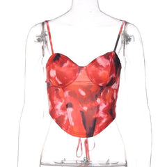 Lace Up Back Tie Dye Cami Top