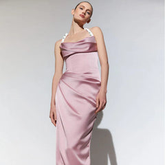 Ella Cowl Stylish Neck Satin Dress
