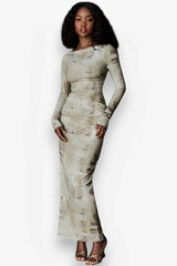 Hip-Wrapped Tight Skirt Long Dress