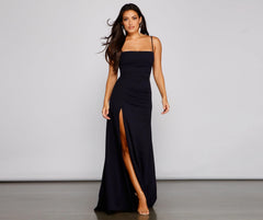 Wren Formal Stylish Ruched Crepe Dress