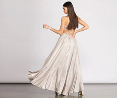 Shira Shine Stylish Lace Back Gown