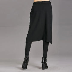 Spring Autumn Women Pants High Stretch Black Fake Two Pieces Pencil Skirt Pants Female Fashion Trousers Streetwear Wp24