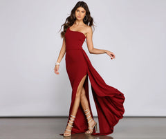 Peyton One Stylish Shoulder Crepe Dress