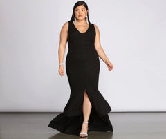 Plus Sandra Stylish Glitter Ruffle Dress