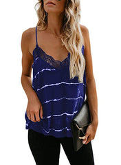 Lace Trim Camisole Removable Racer Back Crochet Tank Top