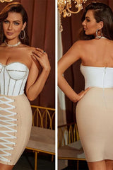 Retro Sequin Tie-Line Decoration Bandage Dress