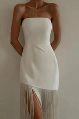 Tassel Top Slit Dress