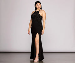 Plus Kacey Formal Charming Heat Stone Dress