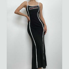 Stitch Contrast Square Neck Cami Maxi Dress - Final Sale