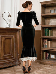Margot Formal Stylish Ruffled Velvet Dress
