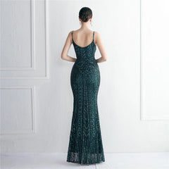 Taisia Formal Stylish Sequin Scroll Dress