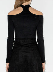 Halter Slash Neck Full Sleeve Lady Slim Tops