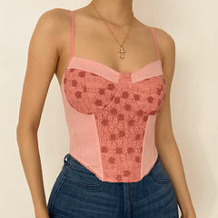 Floral Embroidered Patchwork Cami Corset Top - Final Sale
