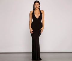 Kelsey Halter Stylish Lace-Up Mermaid Dress
