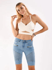 Elastic Force Light-Colored Jeans Pants