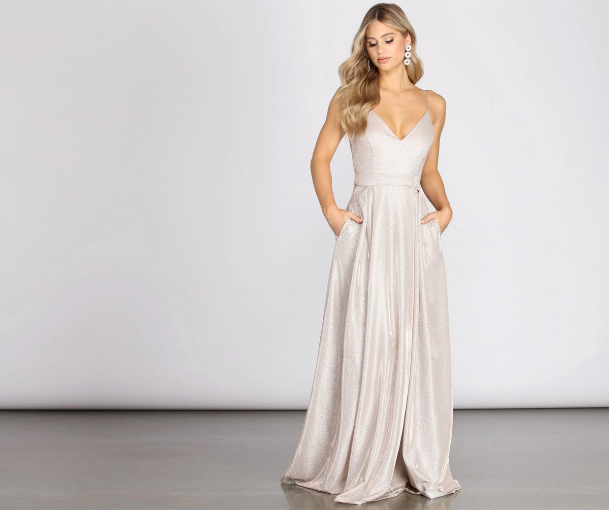 Jasmine Formal Stylish Glitter A-Line Dress
