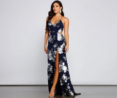 Courtney Foiled Stylish Floral Formal Dress