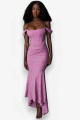 Off-Shoulder High Waist Maxi Dress