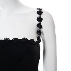 Floral Strap Square Neck Dress