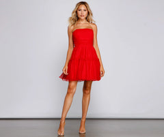 Cecilla Formal Pleated Charming Tulle Party Dress