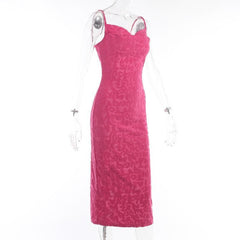 Textured Solid Cowl Neck Zip-Up Slit Cami Midi Dress