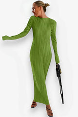 Round Neck Long-Sleeved Slim Dress