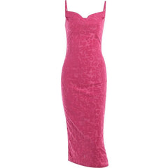 Textured Solid Cowl Neck Zip-Up Slit Cami Midi Dress