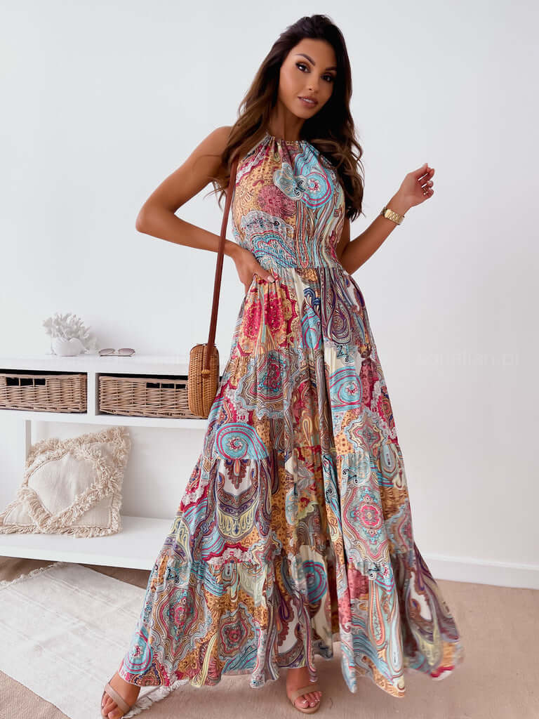 Summer Floral Backless Bohemian Dress
